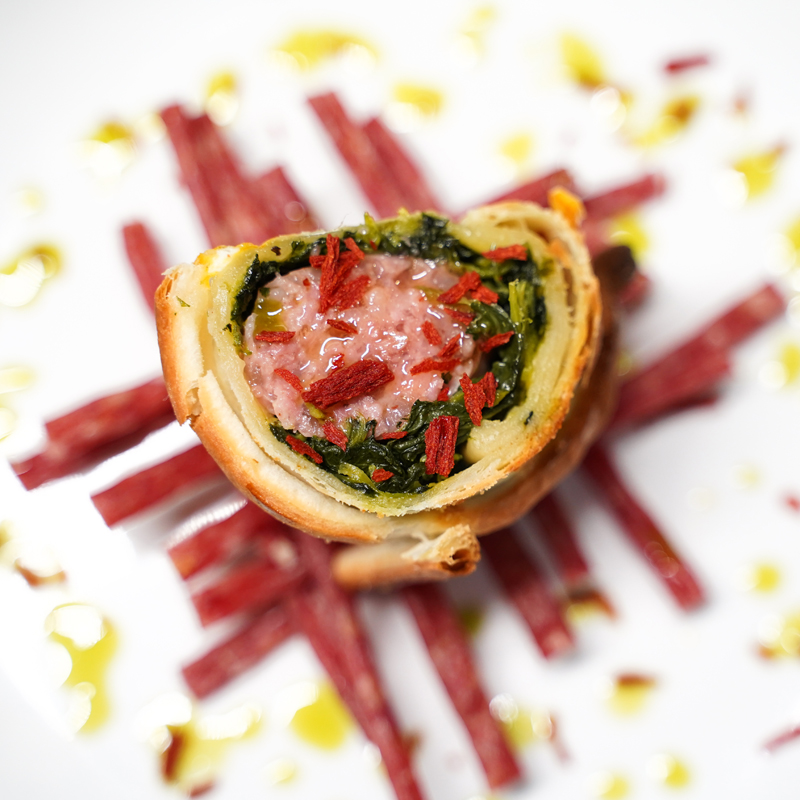 Wellington di salsiccia porchettata